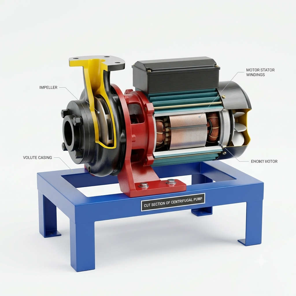 Cut section model of centrifugal pump