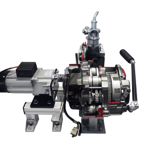 Working cut section of motorcycle engine