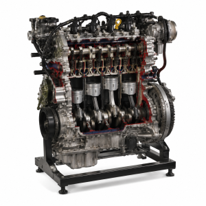 Cut Section of Four Cylinder Petrol Engine